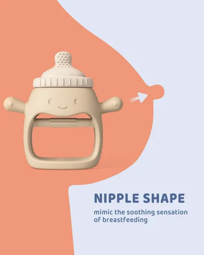 Miniatura 2 de ChooKaChoo Paquete de 2 juguetes de dentición para bebés durante más de 3 meses, guantes de dentición de silicona de grado alimenticio, mordedores
