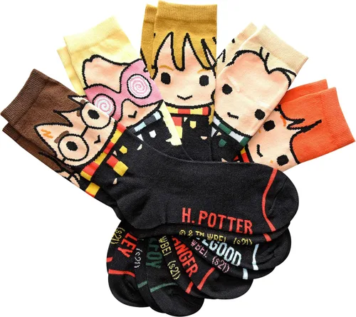 Miniatura 2 de Harry Potter Cute Chibi Character Art JuniorsLadies Crew Socks 5 Pair Pack