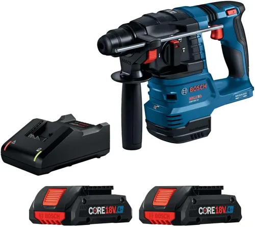 Bosch GBH18V-22K24 Kit de martillo giratorio sin escobillas SDS-plus® Bulldog™ de ¾ pulgadas de 18V con (2) baterías de alimentación avanzada