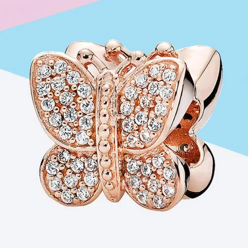Miniatura 2 de Dijes de mariposa de plata de ley 925 para pulseras Pandora