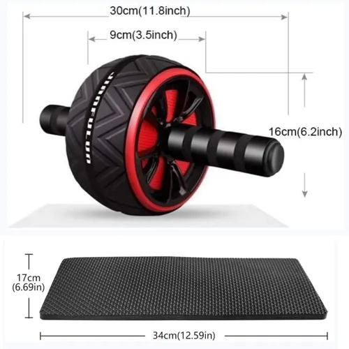 Miniatura 4 de Rueda de rodillo abdominal y rodillera, equipo de entrenamiento de abdominales para entrenamiento de fuerza abdominal y central, ruedas de ejercicio