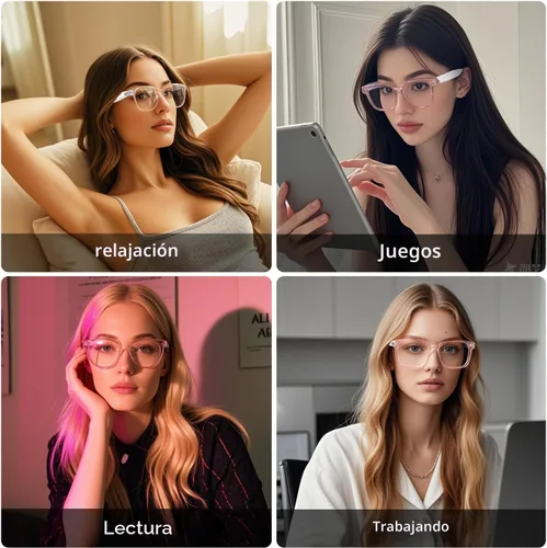 Miniatura 4 de Lentes inteligentes para mujer, lentes filtrantes de luz azul, Bluetooth 5.3, audio y micrófono, tacto inteligente, sonido claro de oído abierto