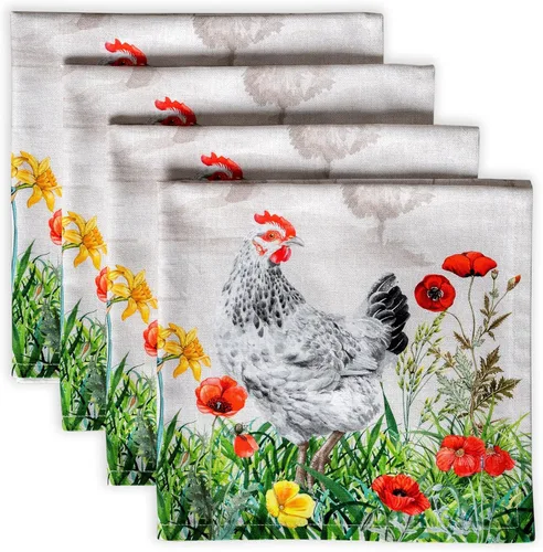 Miniatura 129 de Maison d' Hermine Happy Florals - Juego de 4 servilletas 100% algodón suave y cómodo perfectas para cenas familiares, bodas, fiestas de cóctel, 063