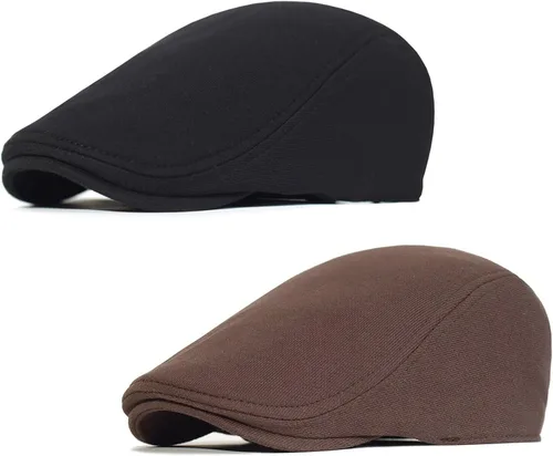 2 Piezas Gorra Plana de Newsboy para Hombre y Mujer, Boina, Gorra de Ivy, Irlandesa, Gatsby, para Conducir, de Taxista