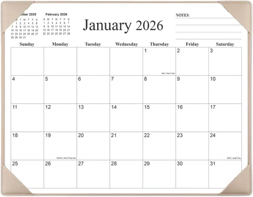 Miniatura 11 de Calendario de Escritorio 2026 con Alfombrilla de Escritorio, Calendario de Escritorio Pequeño de 18 Meses de Enero de 2026 a Junio de 2027, Verde