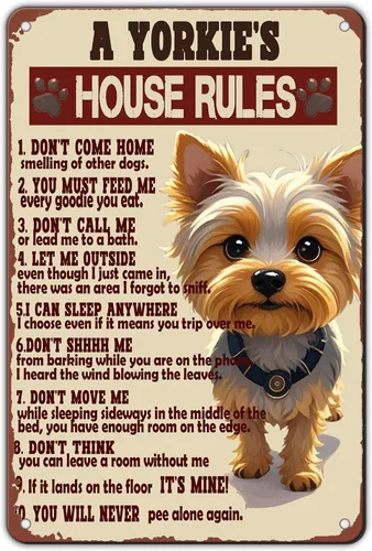 Miniatura 34 de Cartel de metal vintage con texto en inglés "Girl and She Lived Happily Ever After Dog" (Poodle Girl and She Lived Happily Ever After Dog), letrero