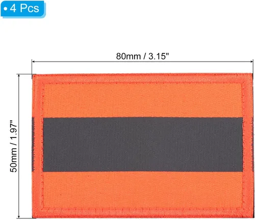 Miniatura 2 de PATIKIL Parche reflectante de 2 x 3 pulgadas, 4 piezas de cierre de gancho y bucle de seguridad para deportistas nocturnos, trabajadores, Negro