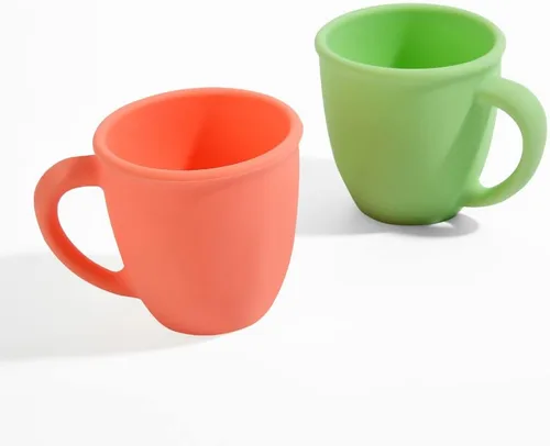 Miniatura 7 de Paquete de 2 Tazas de Entrenamiento de Silicona para Bebés y Niños, Tazas de Aprendizaje para Niños Pequeños con Asas, Sin BPA, Apto para Microondas
