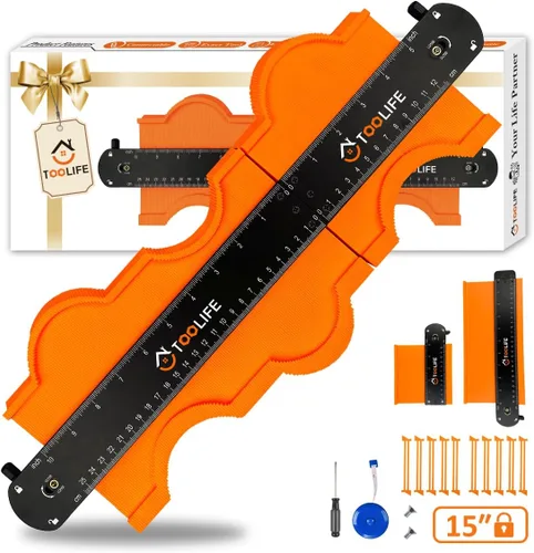 Miniatura 11 de TOOLIFE Medidor de contorno, regalos de Navidad para hombres, papá, marido, herramientas de carpintería para pisos, carpintería, rellenos