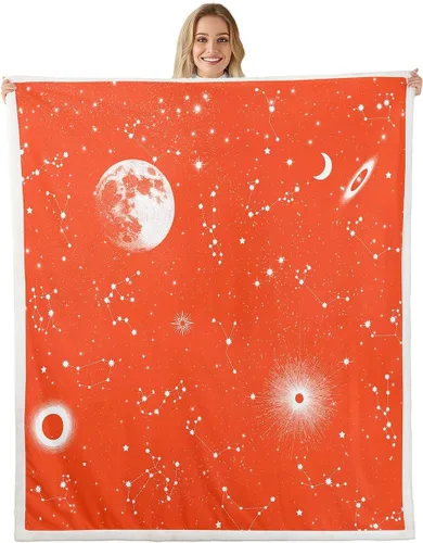 Miniatura 13 de Erosebridal Galaxy Fleece Blanket 40x50 Constellation Fuzzy Plush Throw for Sofa Couch Black Nebula Stars Sherpa Blanket Outer Space Starry Sky