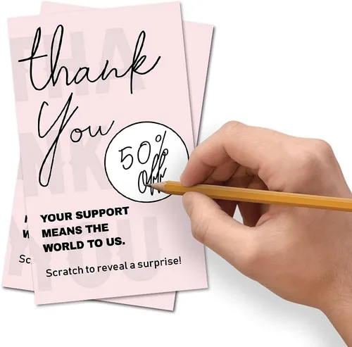 Miniatura 3 de 50 tarjetas de regalo en blanco para raspar para restaurantes de pequeñas empresas, spa, belleza, peluquería, Navidad, cumpleaños, vacaciones, boda