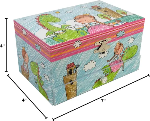 Miniatura 8 de Joyero musical de princesa con diseño de dragón con collar de mariposa