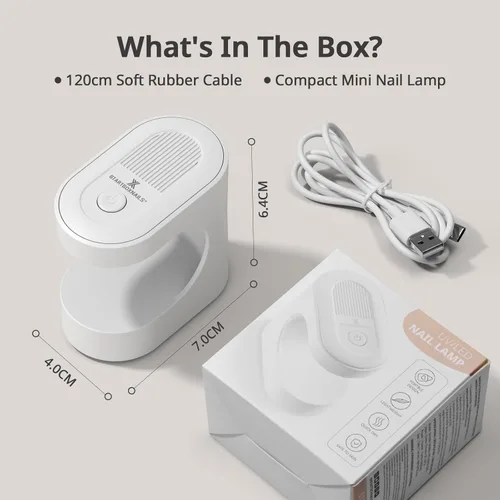 Miniatura 6 de BTArtboxnails Práctica mini lámpara de uñas – Lámpara de uñas LED UV de secado rápido para uñas de gel, luz de uñas de 6 W con 2 temporizadores