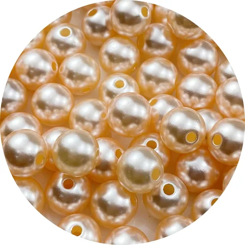 Miniatura 31 de 100 cuentas de perlas para manualidades, perlas de resina de 0.47 pulgadas para hacer joyas, cuentas redondas a granel con agujero para collares