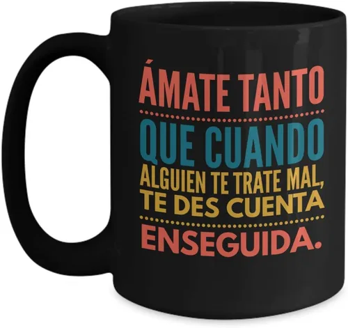 Regalo para amigos | Taza de cafe para hermana | Perfecto regalo para graduados, profesionales y estudiantes | Vaso con afirmaciones positivas, Negro