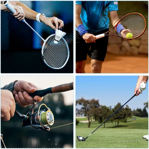 Miniatura 6 de PATIKIL Bádminton Grip Cushion Wrap PE Raqueta de tenis Grip Cinta de respaldo de película Mango antideslizante Cojín Accesorios