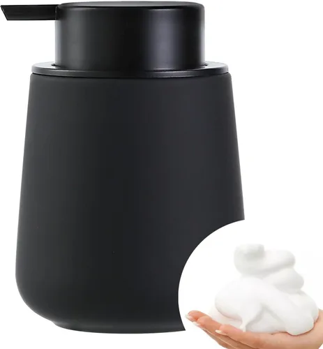 Miniatura 18 de Bosilunlife Dispensador de jabón espumoso de cerámica, dispensador de jabón de espuma de 12 onzas, dispensador de jabón líquido para encimera