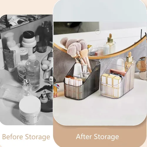 Miniatura 4 de Organizador de maquillaje, caja de almacenamiento de cosméticos, organizador de brochas de maquillaje de gran capacidad, accesorios de tocador