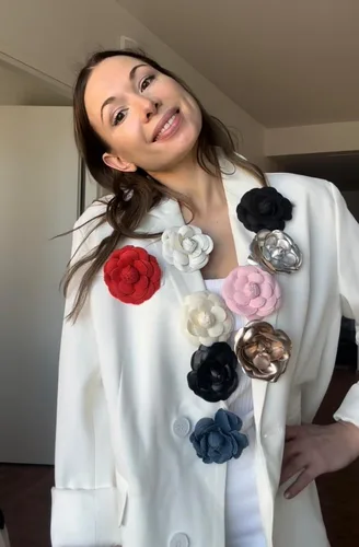 Miniatura 6 de Vintage Style Elegant Camellia Fabric Flower Brooch Pin Scarf Bridal Dress Wedding Accessories Jewelry Gift