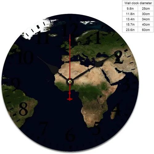 Miniatura 16 de Reloj de pared de madera con mapa del mundo antiguo, estilo nostálgico, Atlas histórico, diseño vintage, impresión de madera, reloj de pared