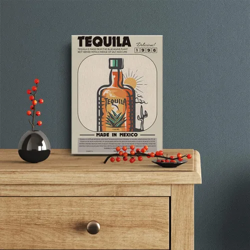 Miniatura 2 de Divertida impresión en lienzo de cóctel para decoración de pared de tequila, 12 x 15 pulgadas, decoración moderna para el hogar, cocina, bar