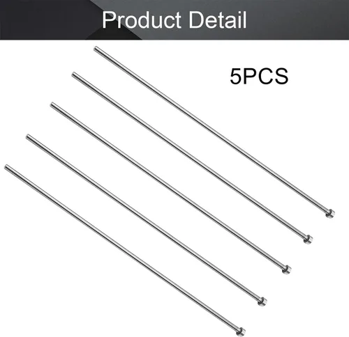 Miniatura 4 de Utoolmart 1/8 "de diámetro punta redonda de acero recto eyector Pin Punch 8 pulgadas largo gris plateado 5pcs