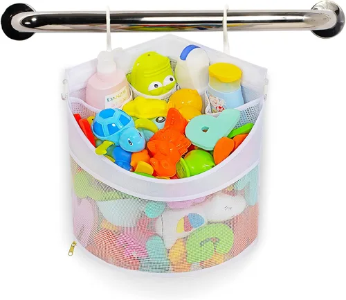 Miniatura 5 de Ligereza Organizador de juguetes de baño para bebé, secado rápido y a prueba de moho, soporte de suspensión para colgar en la esquina, organizador