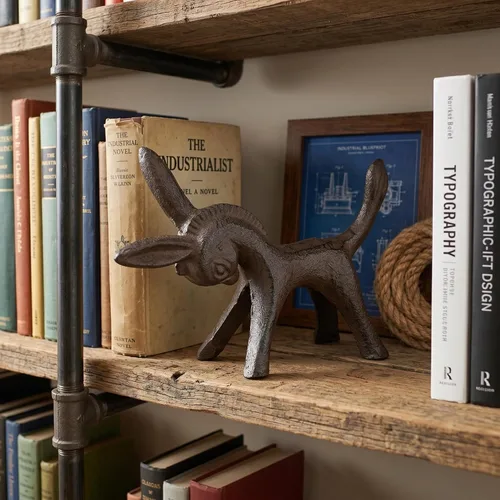 Miniatura 6 de EXCEART Figura de burro de hierro forjado para el hogar con elegante escultura de animal para dormitorio, oficina, estudio, decoración de sala