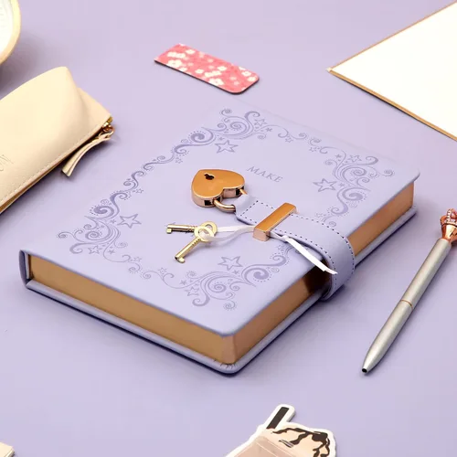 Miniatura 7 de Diario con candado para niñas de 8 a 12 años, diario para escribir 296 páginas rayadas, diario con cerradura, juego de caja que incluye cuaderno