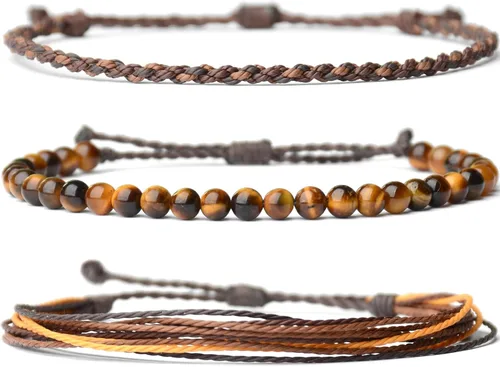 Miniatura 12 de Pulsera curativa hecha a mano con cuentas de piedra natural, regalo para hombres, pulsera de cuerda ajustable
