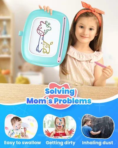 Miniatura 6 de Seimome - Tablero de Dibujo Magnético, Juguete para Niñas de 1 a 3 Años, Tablero de Garabatos y Almohadilla Educativa para Bebés de 1, 2 y 3 Años