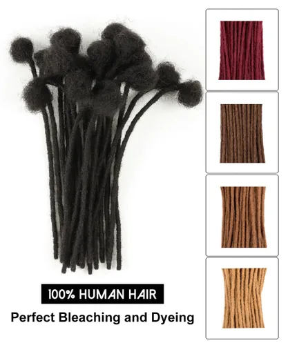 Miniatura 5 de Extensiones de rastas de cabello humano de 6 pulgadas, 10 hebras, 100% cabello humano, extensiones de rastas hechas a mano para hombres, mujeres