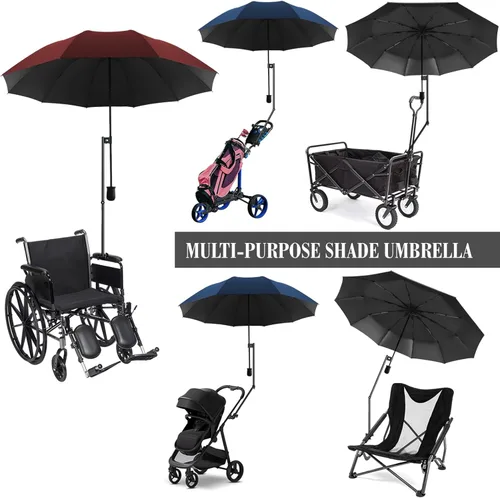 Miniatura 6 de Sombrillas de Patio UPF 50+ 360° Sombrilla de Sombra Ajustable, Sombrilla de Playa con Abrazadera Universal, Sombrilla de Playa con Abrazadera, Azul