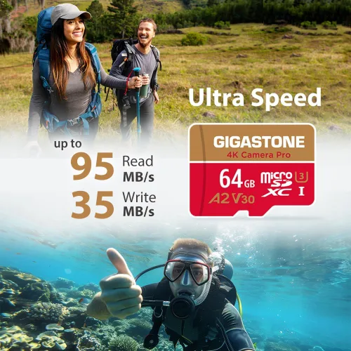 Miniatura 2 de 【Recuperación de datos de 5 años】 GIGASTONE - Tarjeta Micro SD de 64 GB, paquete de 10, cámara 4K Pro, para GoPro, cámara de seguridad, Wyze, DJI