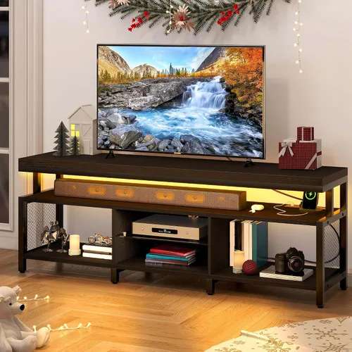YITAHOME Soportes de TV para sala de estar, soporte de TV para TV de 70/65 pulgadas, centro de entretenimiento con almacenamiento, soporte de TV LED