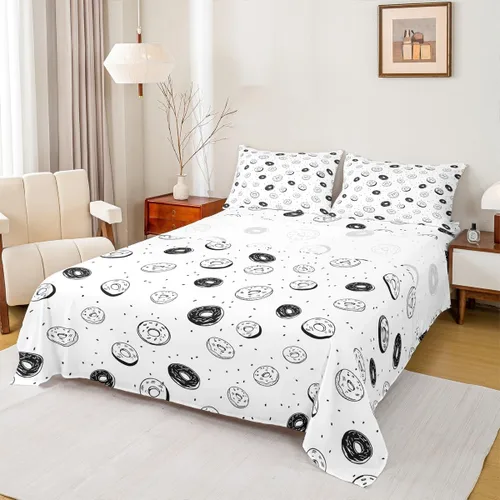 Miniatura 14 de Manfei Juego de sábanas de dibujos animados para niños, tamaño individual, bonito juego de ropa de cama de animales y mascotas, decoración