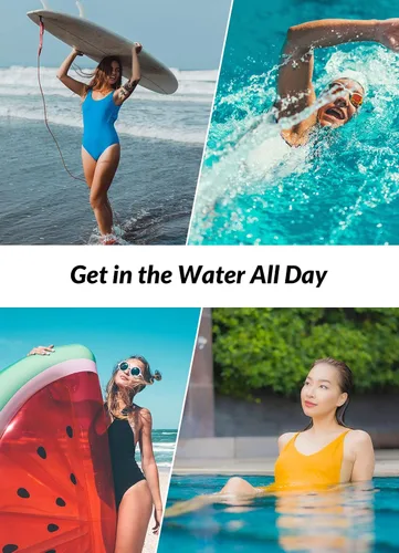 Miniatura 7 de BALEAF Women's Modest One Piece Swimsuits Short Sleeve Rash Guard Full Coverage Swimwear Push Up Bathing Suit