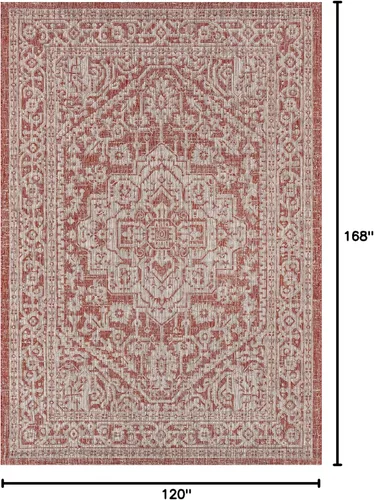 Miniatura 88 de Eyely BMS101D-28 - Alfombra de pasillo con textura de medallón de Santa Mónica Slesi, para interiores y exteriores, estilo costero, bohemio, Gris