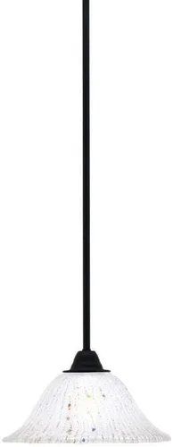 Miniatura 311 de Toltec Lighting Paramount - Mini colgante de 1 luz en acabado negro mate con cristal de arte perla de 7 pulgadas y estilo negro