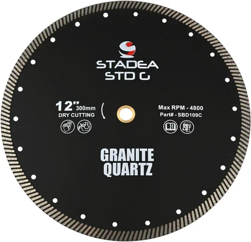 Miniatura 12 de SBD101C Hoja de sierra de diamante de 4 pulgadas de corte continuo turbo seco - Corta granito cuarcita, compatible con amoladora, cortador
