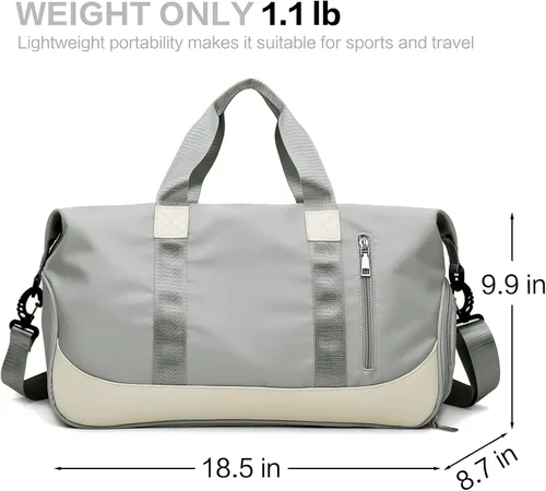 Miniatura 2 de Bolsas de lona deportivas para mujeres y hombres, bolsa de gimnasio portátil con bolsillo húmedo y compartimento separado para zapatos, organizador