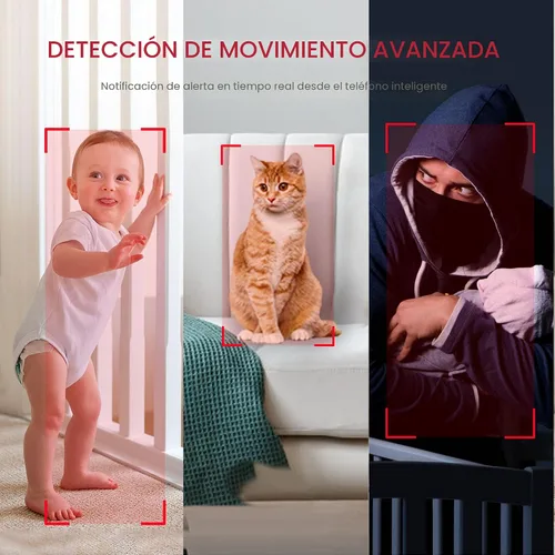 Miniatura 3 de LaView Cámaras de seguridad de 4 piezas, cámara de seguridad para el hogar para interiores, 1080P, cámaras Wi-Fi con cable para mascotas, detección