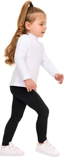 Miniatura 4 de Lilax Camiseta básica de algodón de cuello alto falso de manga larga para niña