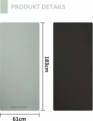 Miniatura 8 de Tapete de yoga con correa, 1/3 pulgadas extra gruesa, de doble cara, antideslizante, tapetes profesionales de TPE para mujeres y hombres, tapete