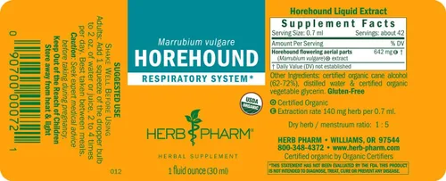Miniatura 9 de Herb Pharm Gotas de extracto líquido Horehound para soporte del sistema respiratorio, 1 onza