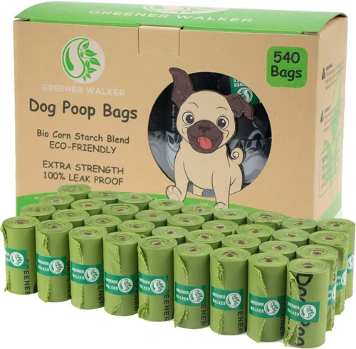 Miniatura 8 de GREENER WALKER Bolsas de basura para perros, 540 bolsas extragruesas, fuertes, 100% a prueba de fugas (marrón)