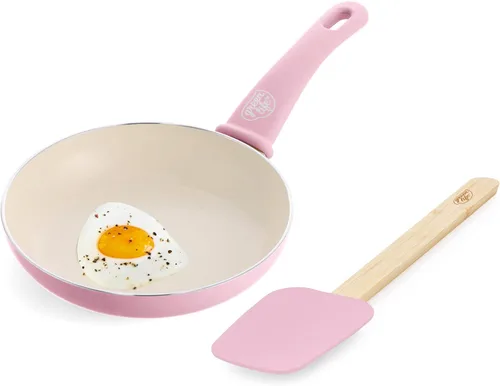 Miniatura 12 de GreenLife Soft Grip - Juego de utensilios de cocina de cerámica antiadherente sin PFAS de 8 pulgadas, espátula de silicona con mango de bambú