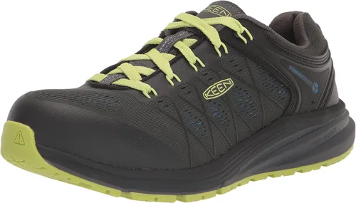 KEEN Utility Zapatillas de trabajo industriales Vista Energy de baja altura con punta compuesta para hombre, ImánGreen Glow, 10.5 Wide