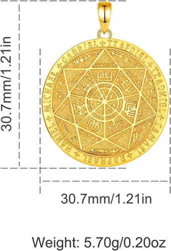 Miniatura 243 de CELESTIA Medallas de plata de ley 925 San Miguel/San Cristóbal/San Benito/San Gabriel/Virgen María/Jesús/Caravaca/Metatrón/Sello de los Siete