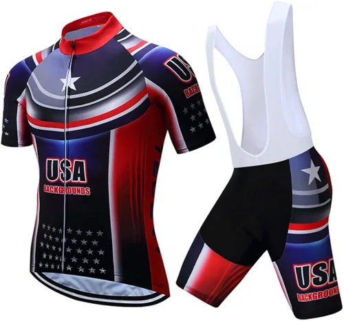JPOJPO - Conjunto de camiseta de ciclismo para hombre manga corta ropa para bicicleta MTB ropa Ciclismo Team Downhill pantalones cortos